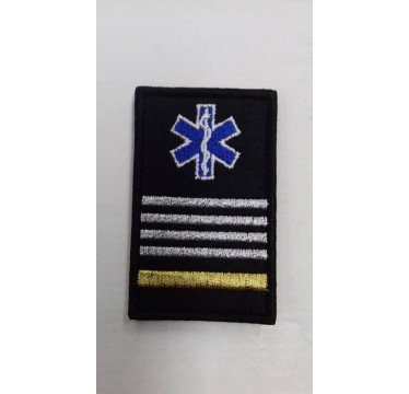  024 divisa bordada de velcro - oficial de bombeiro superior  [com estrela da vida]
